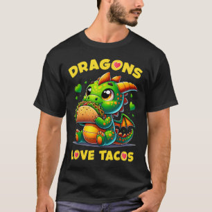 Camiseta Dragon Love Tacos Cute Cinco De Mayo Comida mexica
