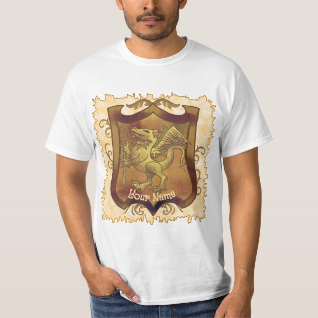 Camiseta Dragon Quest Shield surname (Frente)
