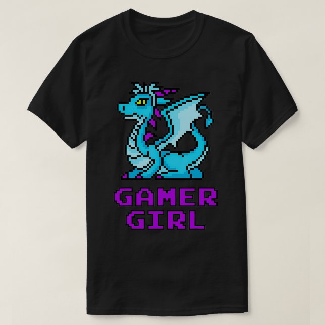 Camiseta Dragon Retro 8Bit Gamer Girl Gift Vide (Frente do Design)