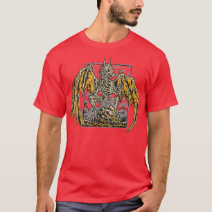 Camiseta Dragon Skeleton Vintage Fantasy Lover T-Shirt