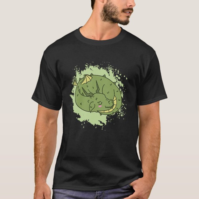 Camiseta Dragon sleeping cute Fantasy Animal (Frente)
