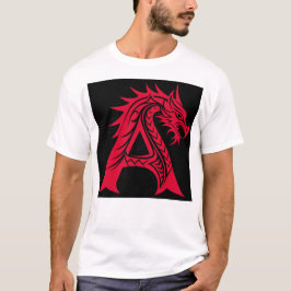 Camiseta Dragon Styled Letter A, Dragon Alphabet, Monogram