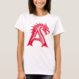 Camiseta Dragon Styled Letter A, Dragon Alphabet, Monogram