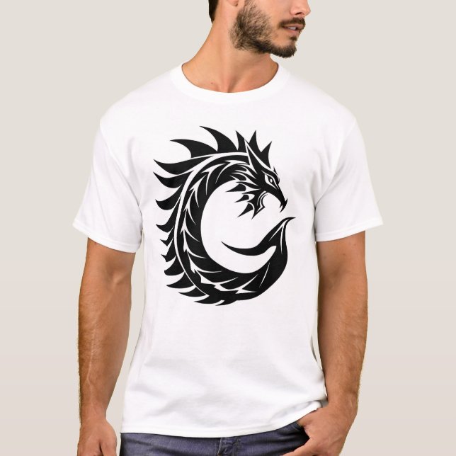 Camiseta Dragon Styled Letter C, Dragon Alphabet, Monogram (Frente)