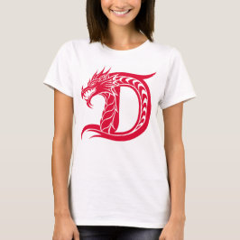 Camiseta Dragon Styled Letter D, Dragon Alphabet, Monogram