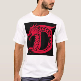 Camiseta Dragon Styled Letter D, Dragon Alphabet, Monogram