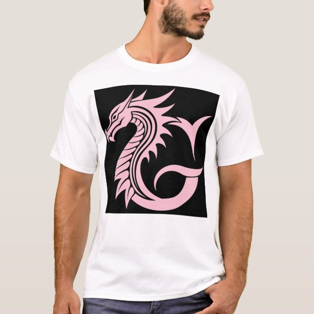 Camiseta Dragon Styled Letter G, Dragon Alphabet, Monogram (Frente)