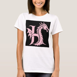 Camiseta Dragon Styled Letter H, Dragon Alphabet, Monogram