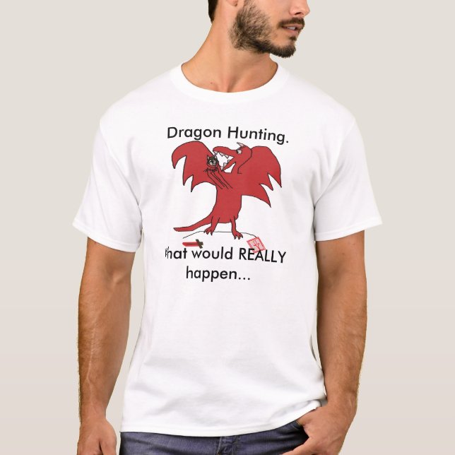 Camiseta Dragonfail, caça do dragão., o que REALMENTE… (Frente)