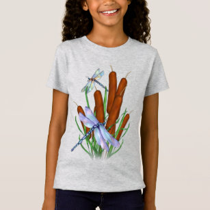 Camiseta Dragonfllies Pastel e Bulrushes
