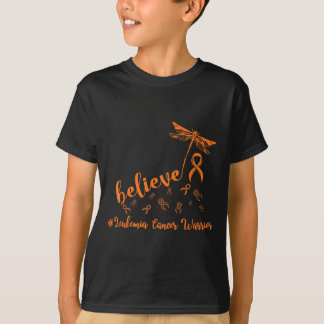 Camiseta Dragonfly Cancer da Leucemia Acredita Esperança