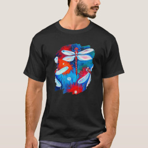 Camiseta Dragonfly Color Painting Dragonflies Insetam Artis