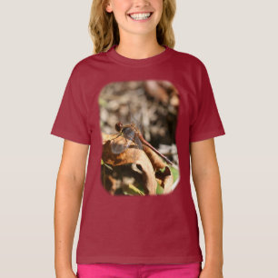 Camiseta Dragonfly Em T-Shirt Natural De Crianças Folhosas