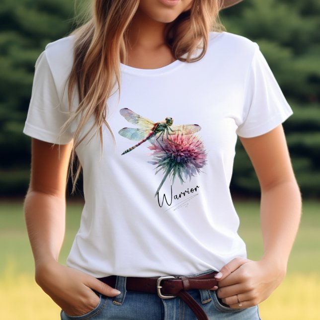Camiseta Dragonfly Floral Warrior Inspiracional (Criador carregado)