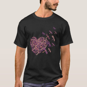 Camiseta Dragonfly Heart Voando para fora do Heart Lover Cl
