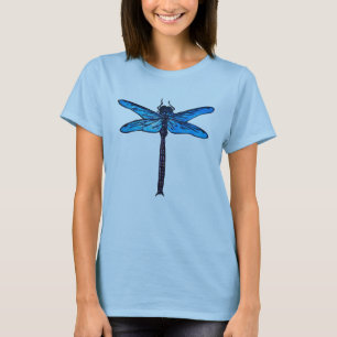 Camiseta Dragonfly Japonesa Vintage, azul-safira
