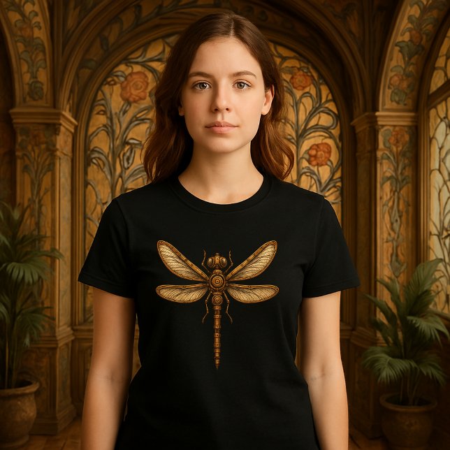 Camiseta Dragonfly Mecânica Steampunk (Criador carregado)