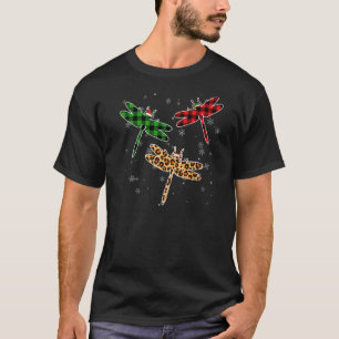 Camiseta Dragonfly Santa Hat Xadrez de Natal Pajama Buffalo