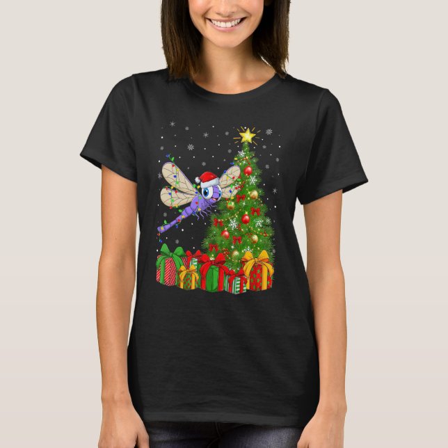Camiseta Dragonfly   Xmas Holiday Santa Dragonfly Christmas (Frente)