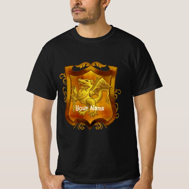 Camiseta Dragons Shield  Family Crest Surname  (Frente)