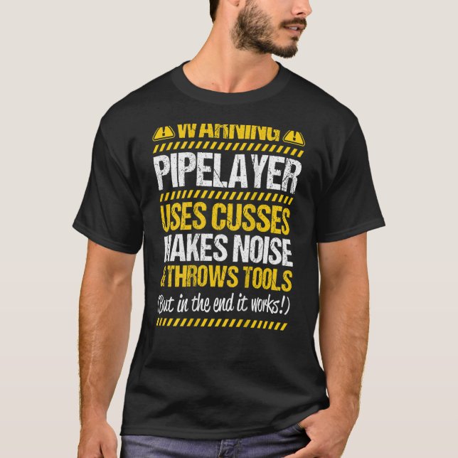 Camiseta Drain Layer Throws Tools Pipelayer (Frente)