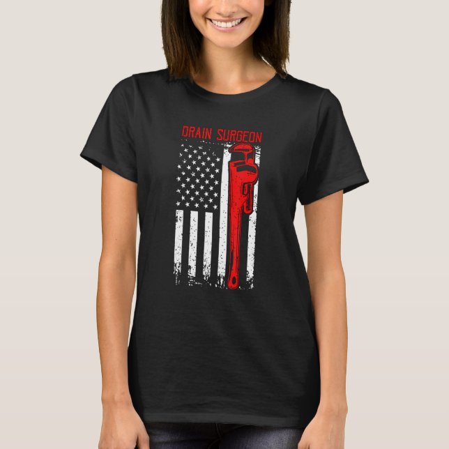 Camiseta Drain Surgeon Drainage Expert Loves Constructions  (Frente)