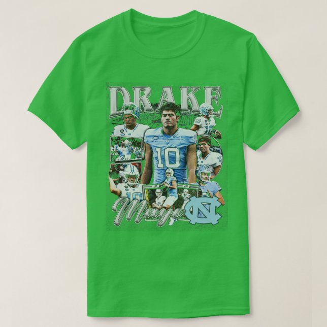 Camiseta Drake Maye College Vintage Bootleg TShirt 2 (Frente do Design)