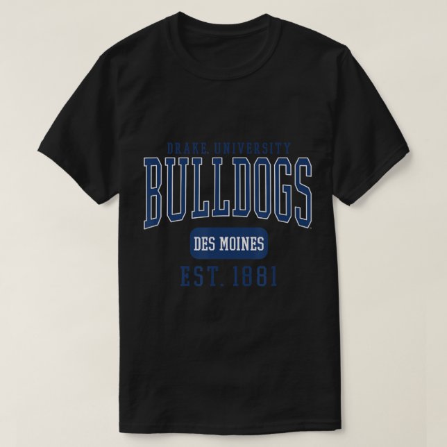 Camiseta Drake University Bulldog Est. Data T-Shirt (Frente do Design)