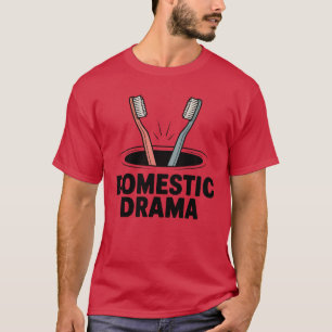 Camiseta Drama Doméstico Design de Escova de Dentes de Ca