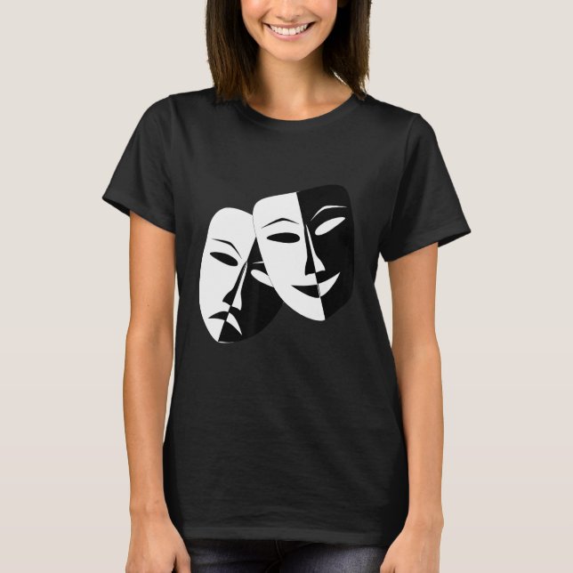 Camiseta Drama Theater Masks Comedy and Tragedy (Frente)