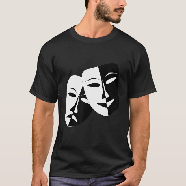 Camiseta Drama Theater Masks Comedy and Tragedy (Frente)