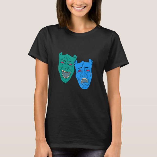 Camiseta Drama Theater Masks Comedy and Tragedy 1 (Frente)