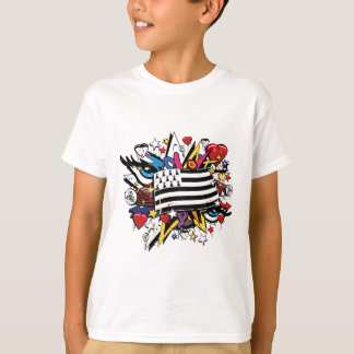 Camiseta Drapeau Bretagne Breizh grafite Breton graff