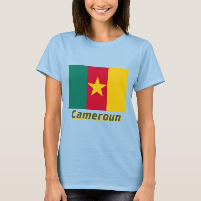 Camiseta Drapeau Cameroun avec le nom en français (Frente)
