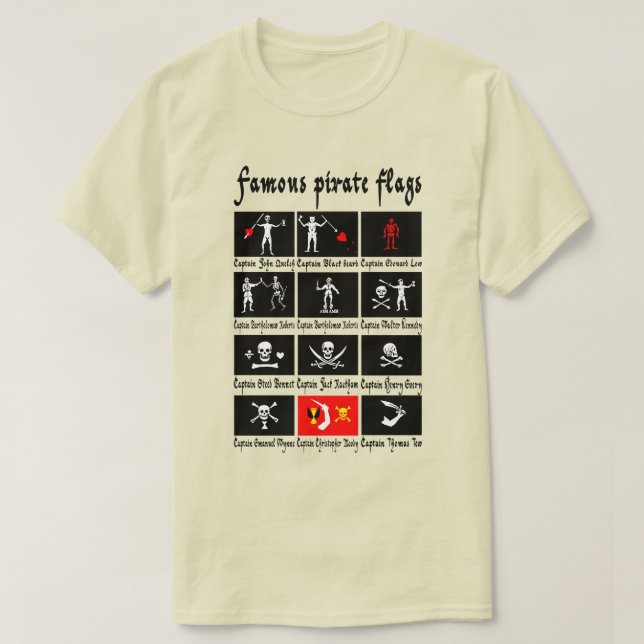 Camiseta Drapeaux pirates célèbres (Frente do Design)