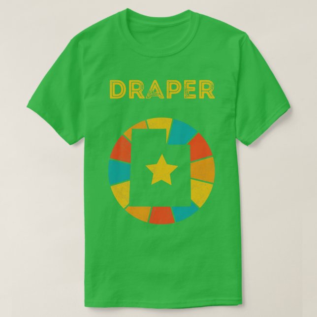 Camiseta Draper Utah Vintage angustiou Souvenir 1 (Frente do Design)