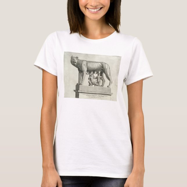 Camiseta Drawing of the Etruscan bronze of the she-wolf suc (Frente)