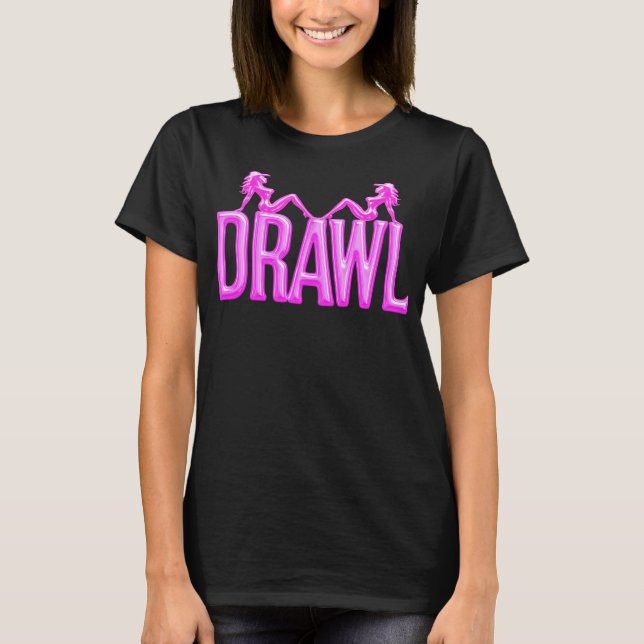 Camiseta Drawl Mudflaps Womens Dark T-Shirt (Frente)