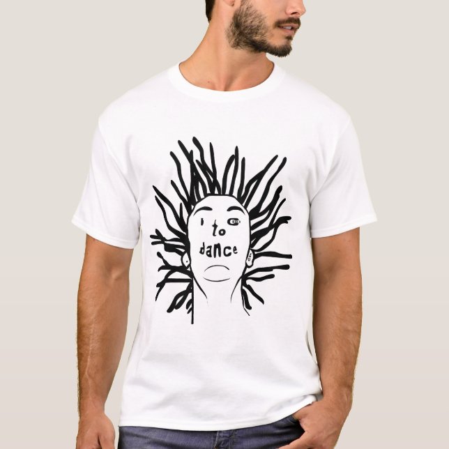 Camiseta Dreadlocks ICameToDance.com enfrenta o T branco (Frente)