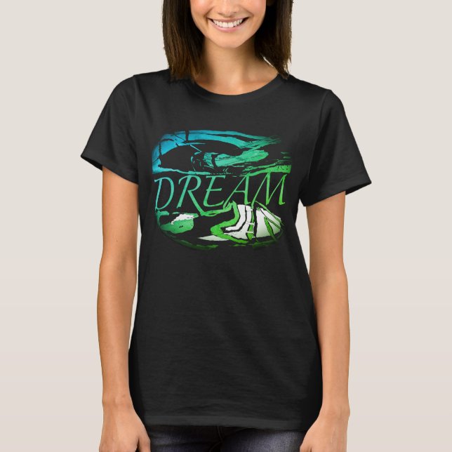 Camiseta "Dream" Aqua Light Green Art Design (Frente)