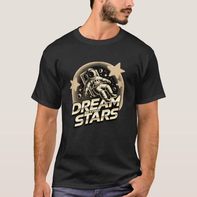 Camiseta Dream Beyond Stars Astronaut T-Shirt | Vaporwave  (Frente)