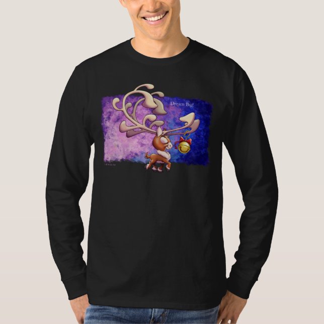 Camiseta DREAM BIG CHRISTMAS REINDEER de Jeff Willis Art (Frente)