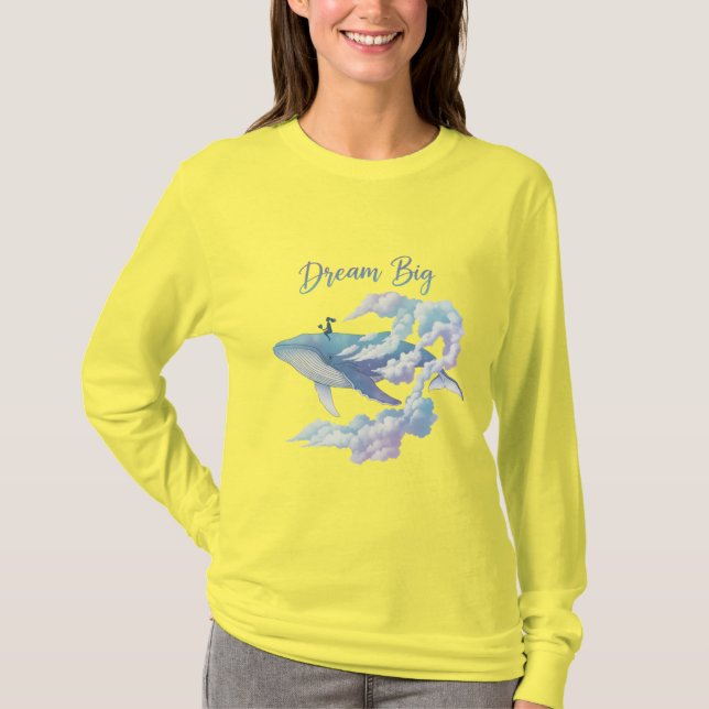 Camiseta Dream Big – Surreal Fantasy Whale T-Shirt (Frente)