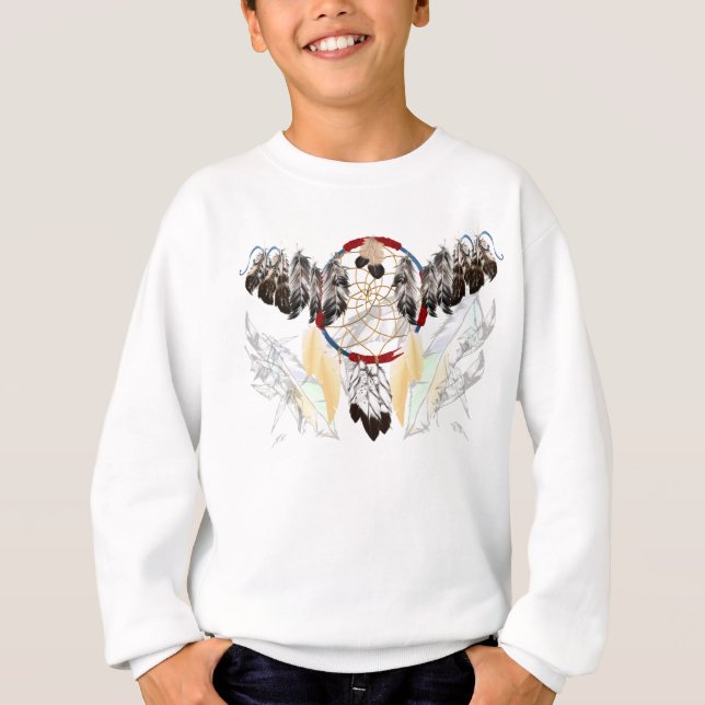 Camiseta Dream Catcher and Feather Shirt (largo) (Frente)