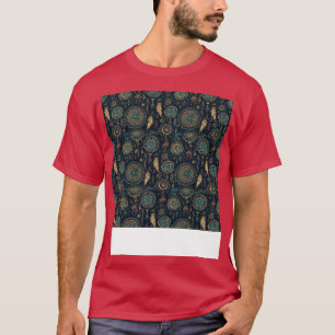 Camiseta Dream Catcher Seamless Pattern Bohemian Hippie Eth