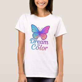 Camiseta Dream in Color Gradient Butterfly Design