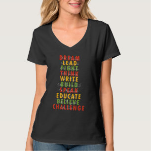 Camiseta Dream Lead Fight Think Write Build Speak Educar B