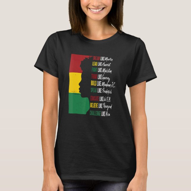 Camiseta Dream Lead Fight Think Write Build Speak Educar B (Frente)