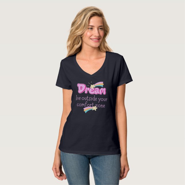 Camiseta Dream Live Fora Da Sua Zona De Conforto! (Frente Completa)