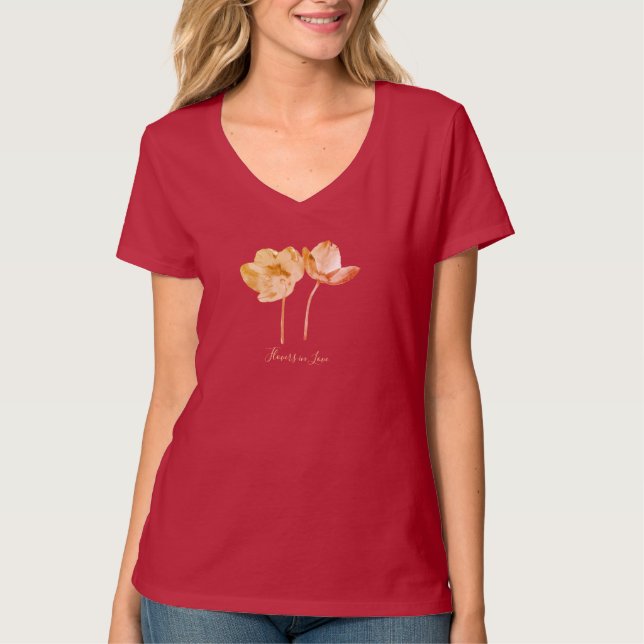 Camiseta Dream Romantic Flowers - Elegante Fantasy Nature (Frente)